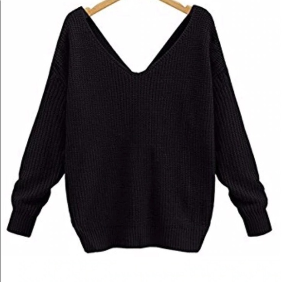 LAST 1 - NWT BLACK Tie Front/Back Sweater - Picture 6 of 6